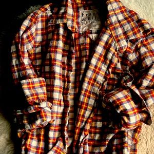 Frank and Eileen flannel red blue yellow Medium